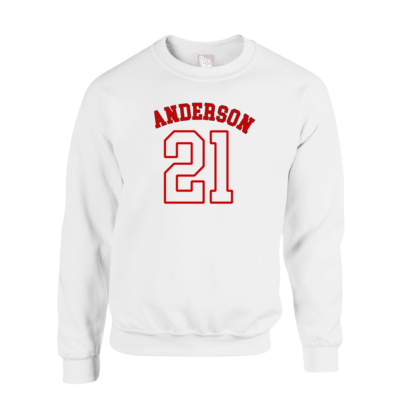 Fleece Crew — Shirsey Arch in White