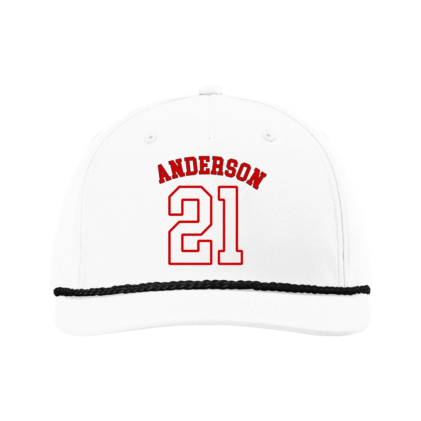 Five-Panel Classic Rope Cap — Shirsey Arch in White