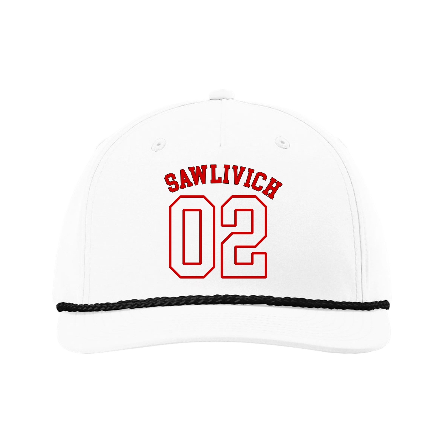 Five-Panel Classic Rope Cap — Shirsey Arch in White
