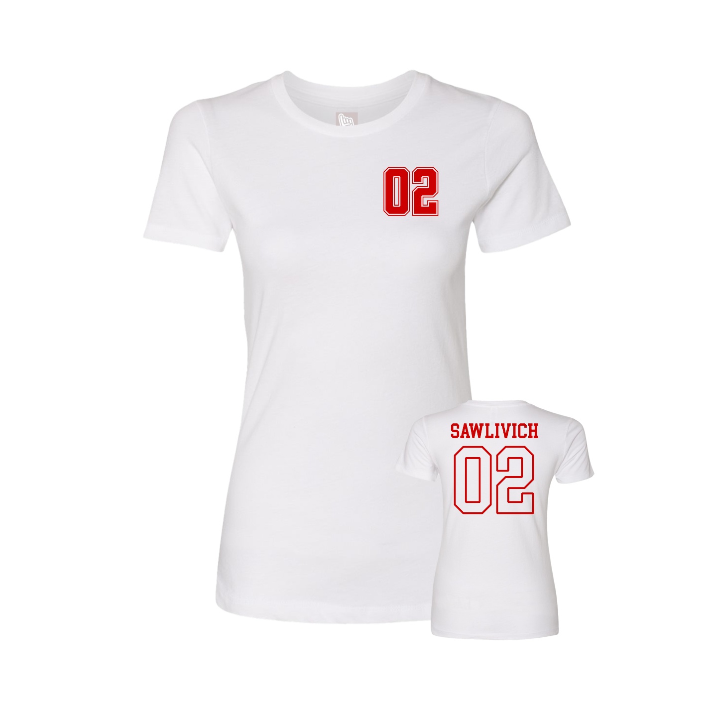 Womens Tee — Chest Back in White