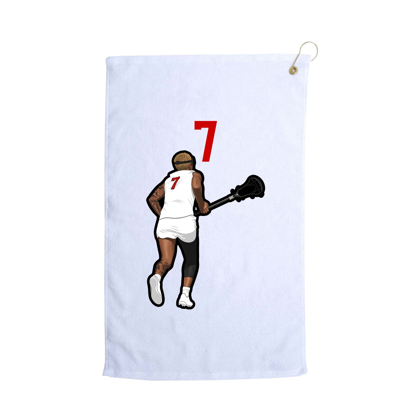 Golf Towel — Number Top in White