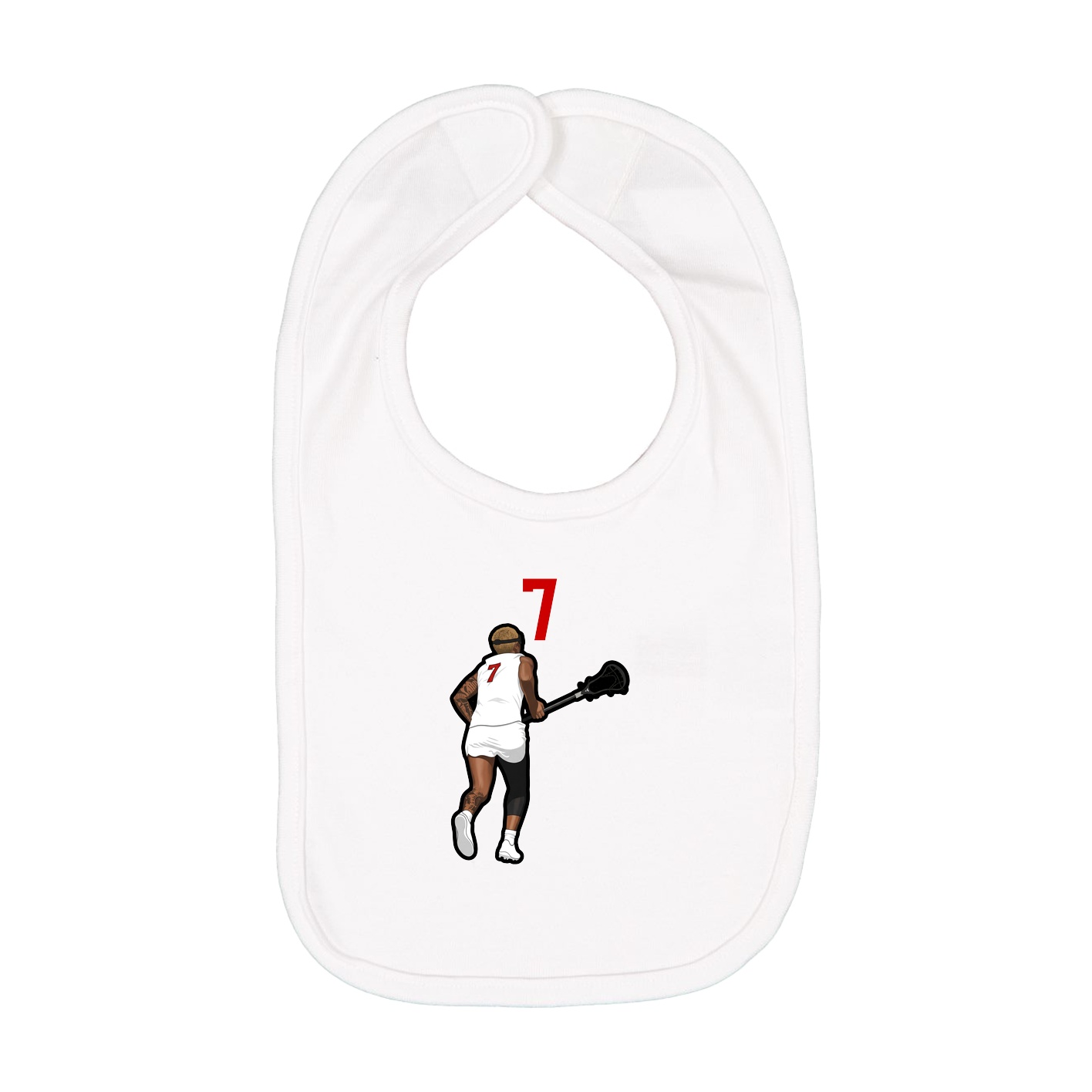 Infant Bib — Number Top in White