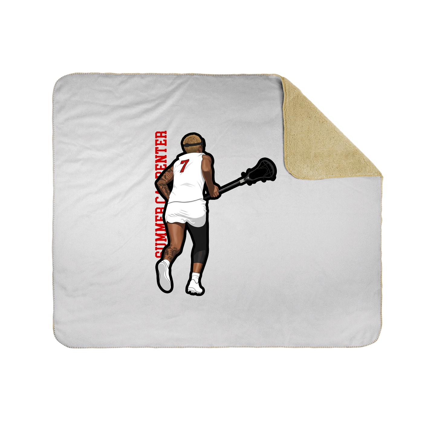 Throw Blanket — Name Vertical in White