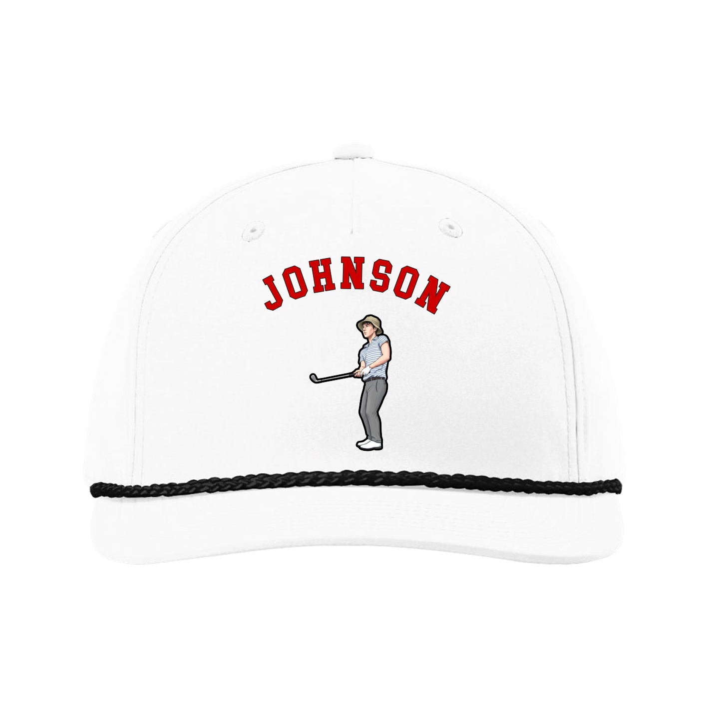Five-Panel Classic Rope Cap — Shirsey Arch in White