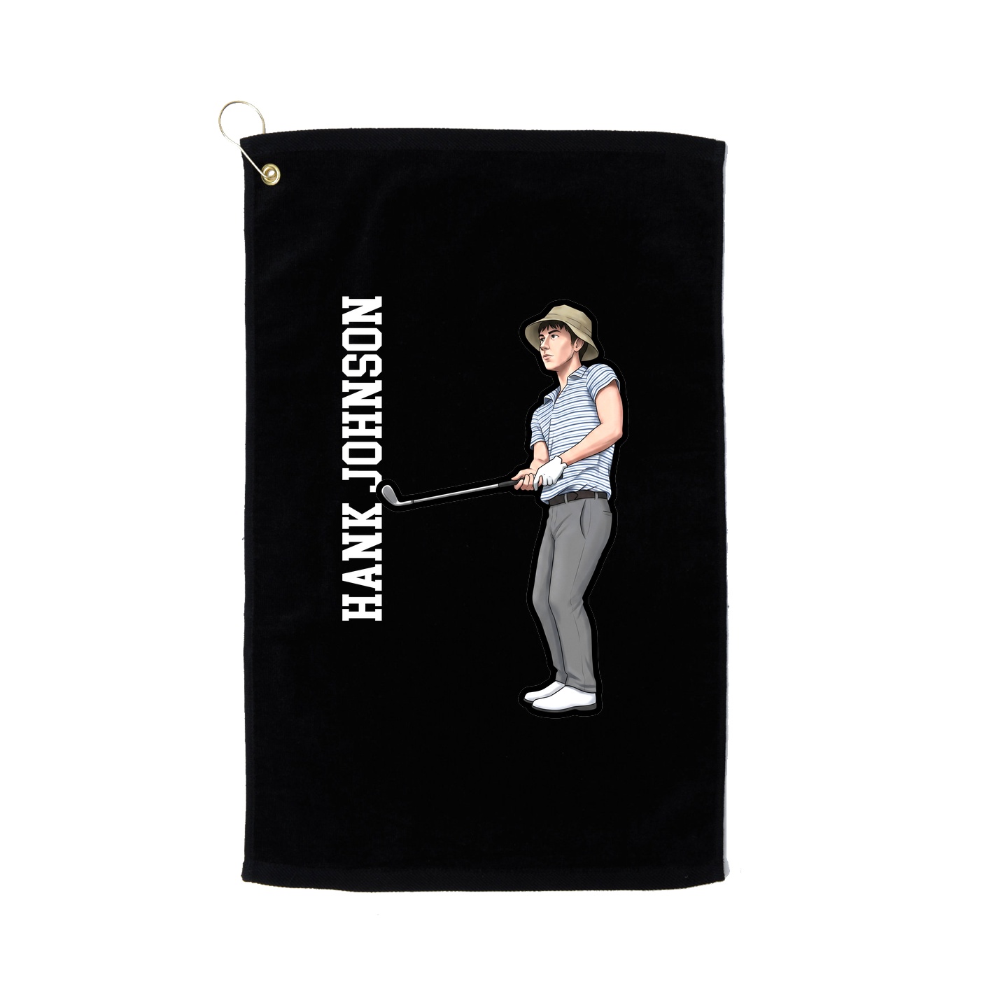 Golf Towel — Name Vertical in Black