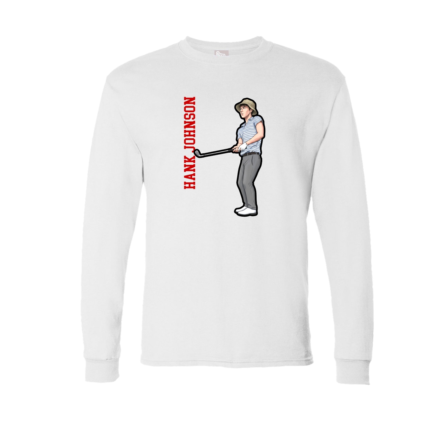 Long Sleeve Tee — Name Vertical in White