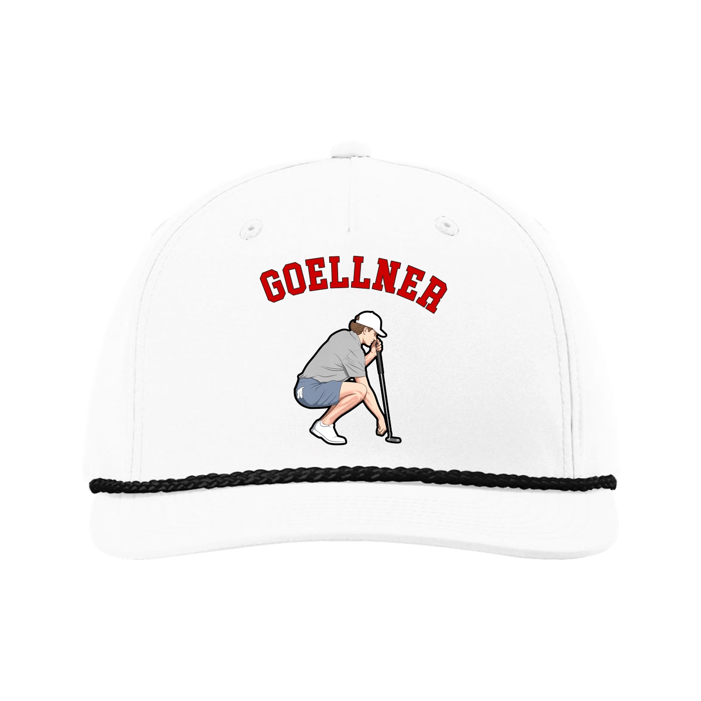 Five-Panel Classic Rope Cap — Shirsey Arch in White