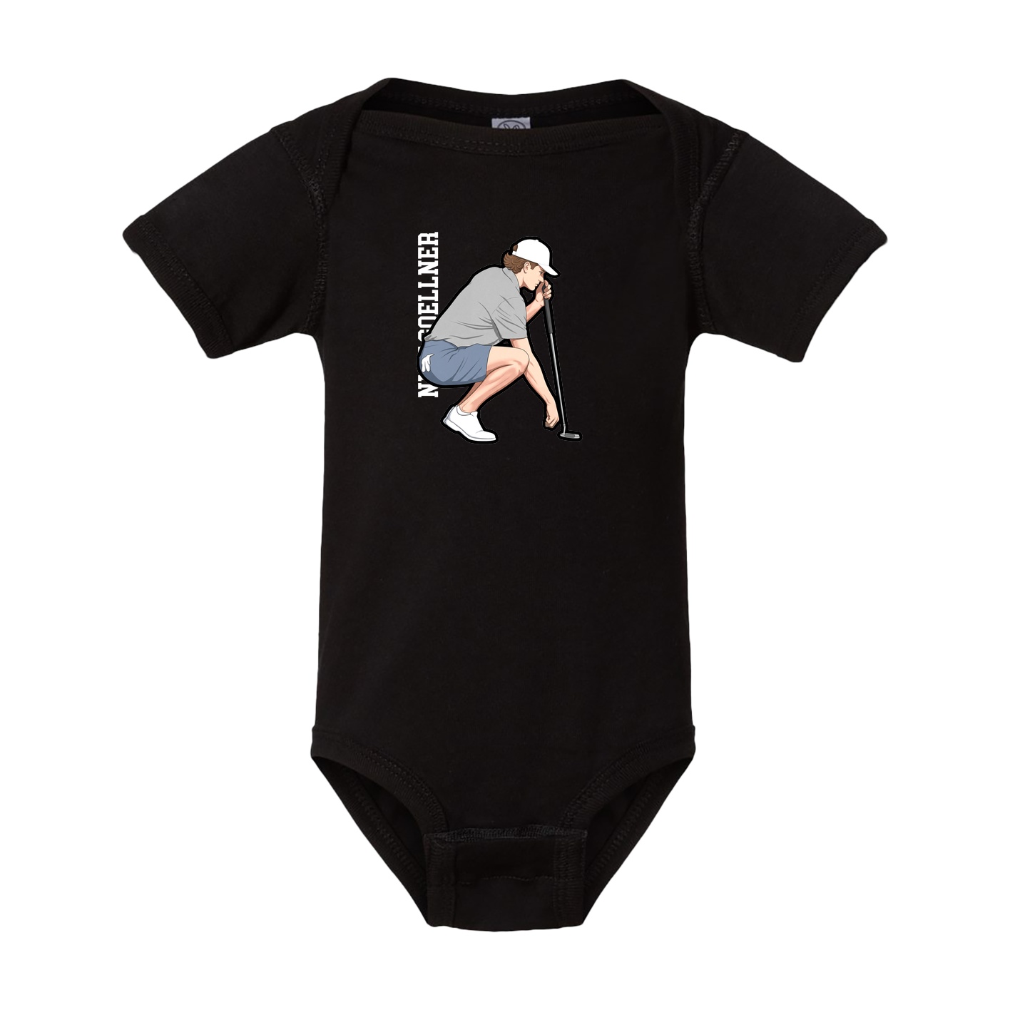 Baby Onesie — Name Vertical in Black