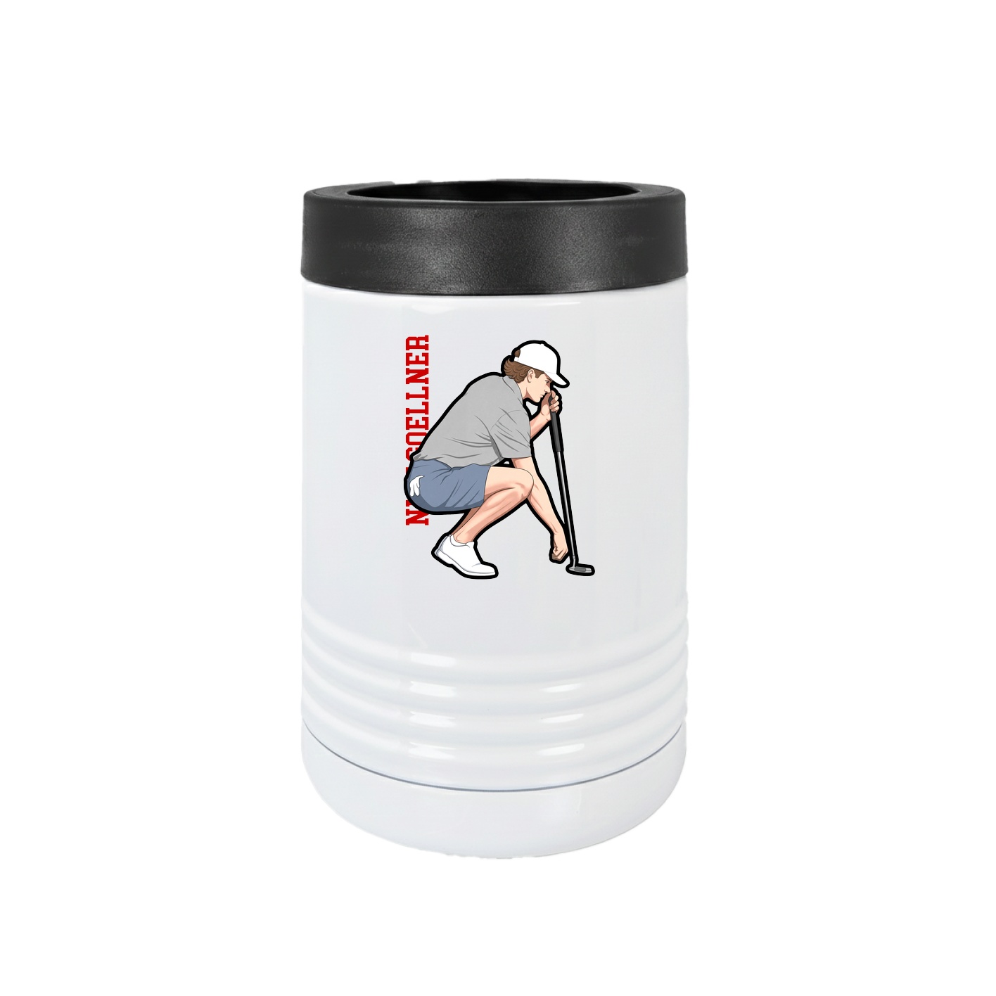Beverage Holder — Name Vertical in White