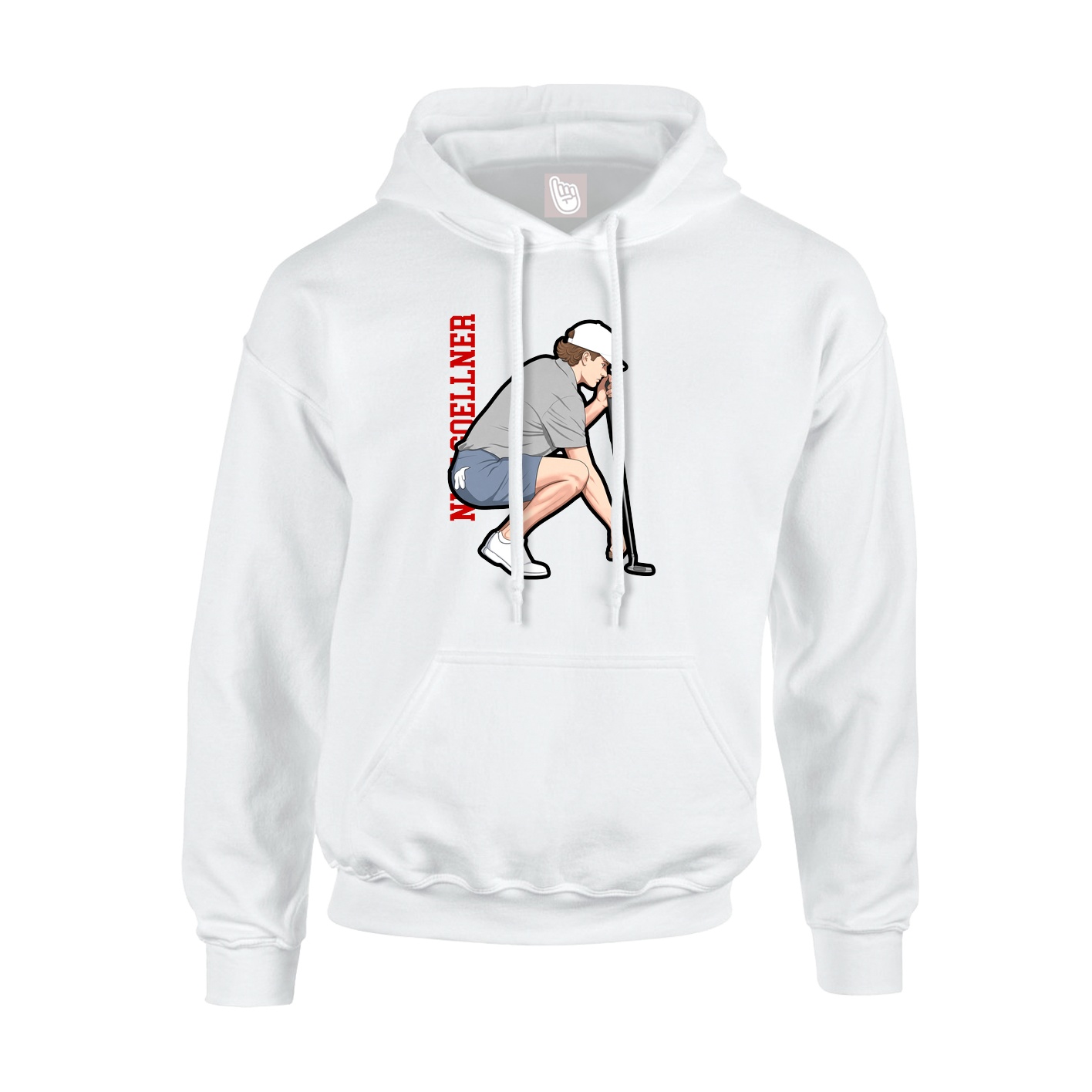 Youth Hoodie — Name Vertical in White
