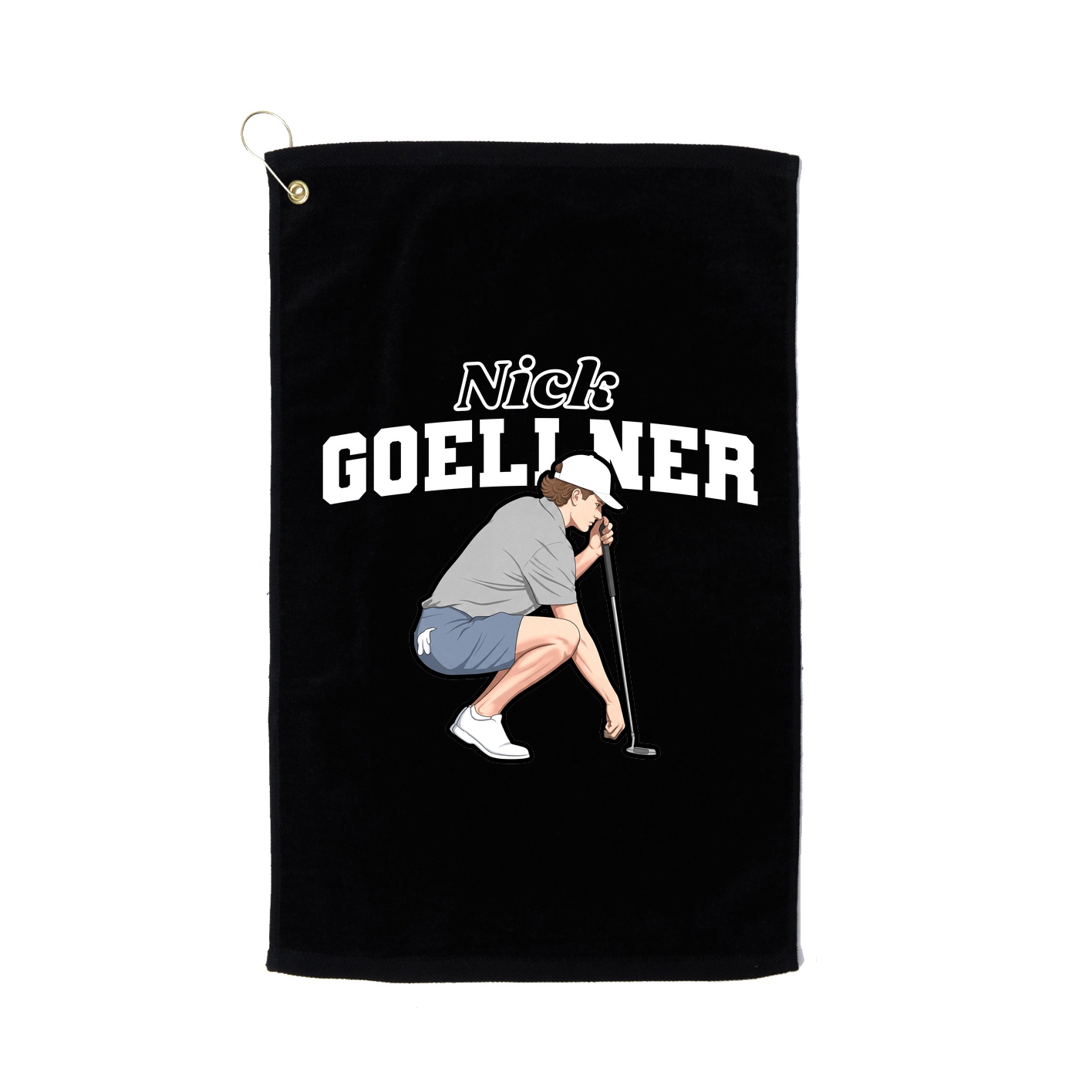 Golf Towel — Name Arch in Black