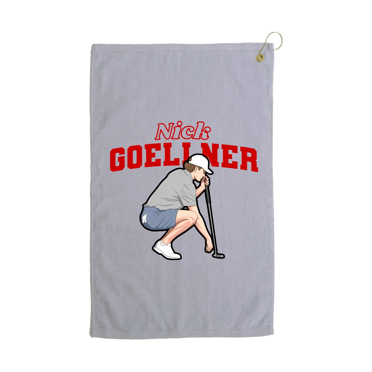 Golf Towel — Name Arch in Grey