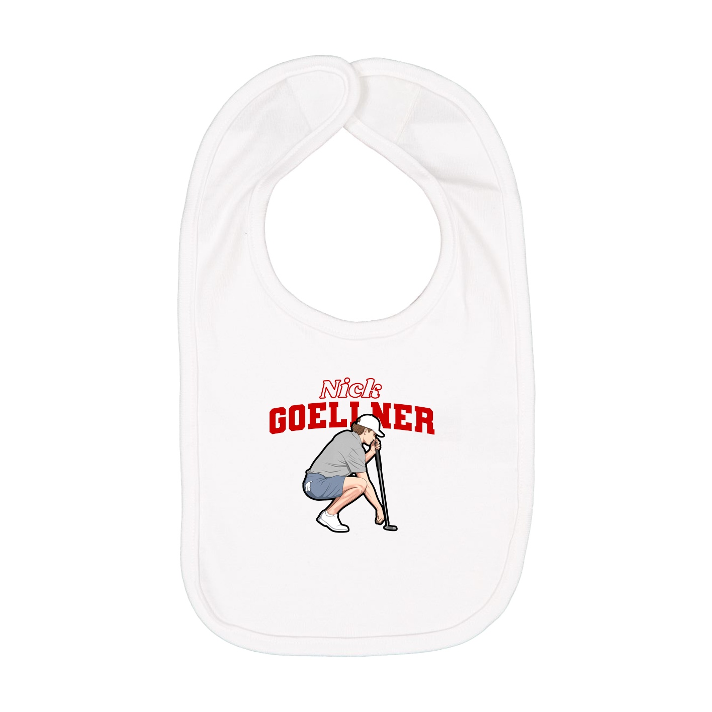 Infant Bib — Name Arch in White