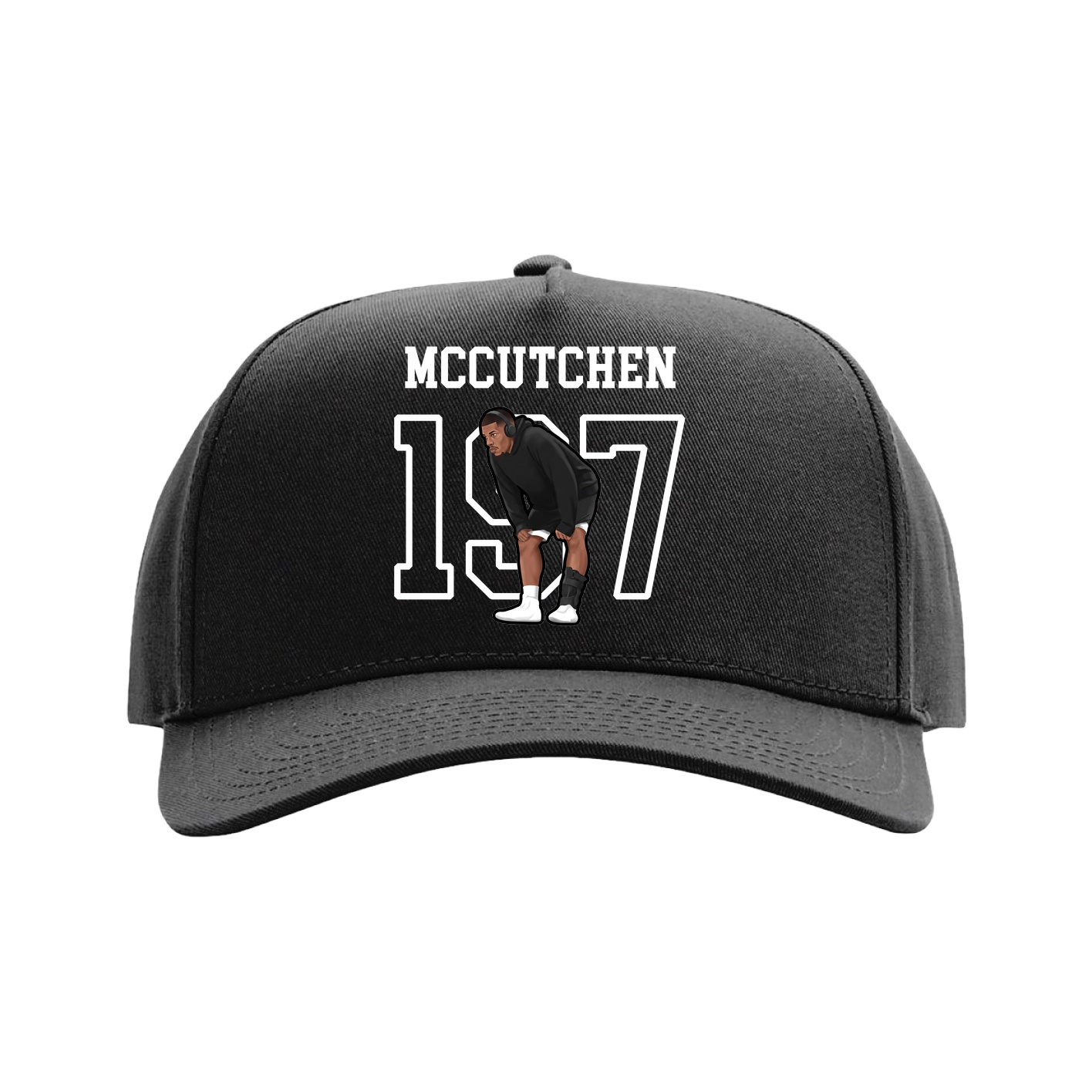 Full Fabric Five-Panel Champ Cap — Shirsey in Black