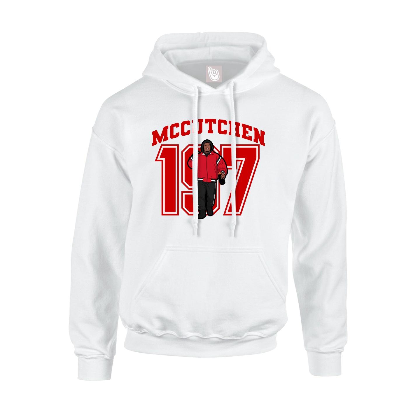 Hoodie — Number in White