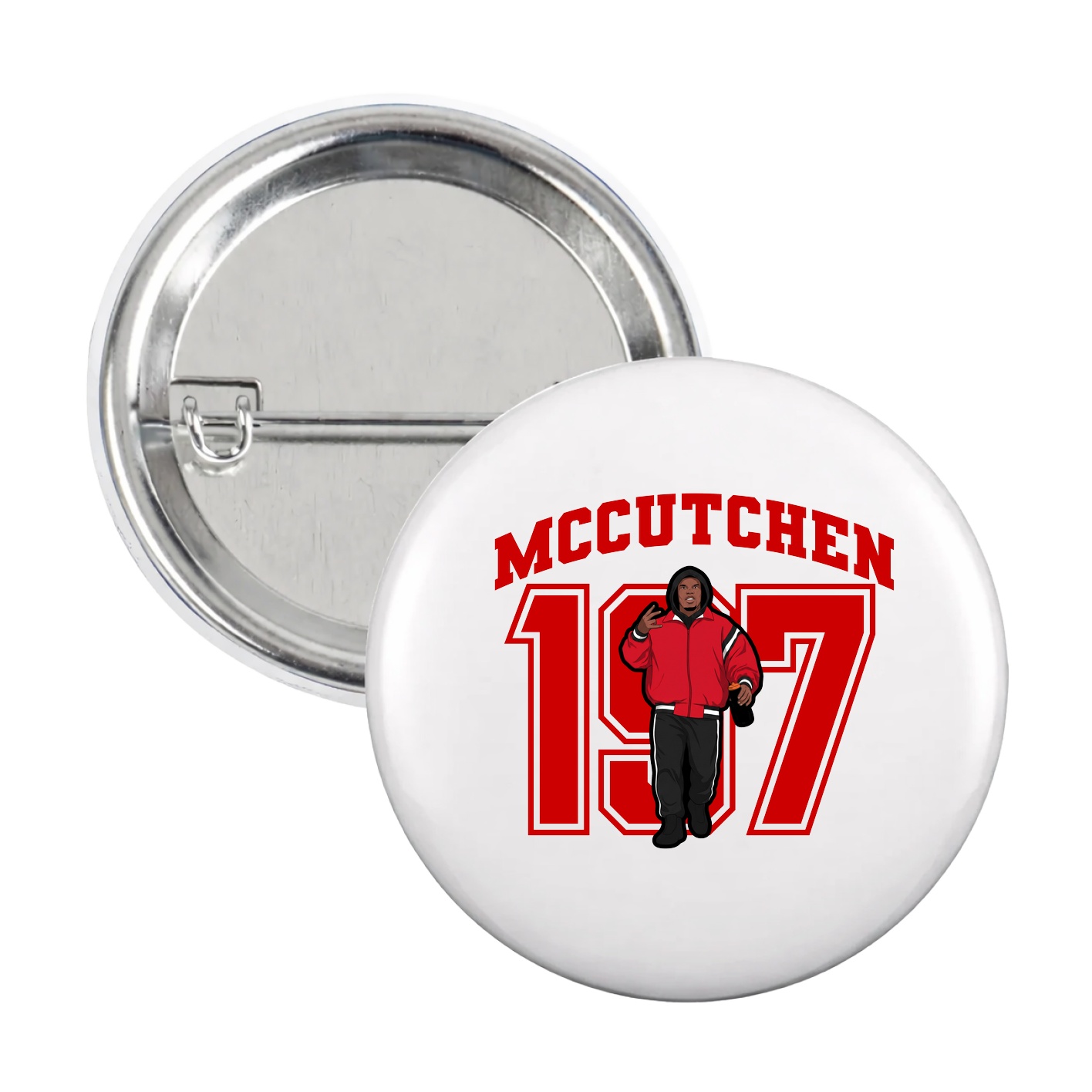 Game Day Button — Number in White