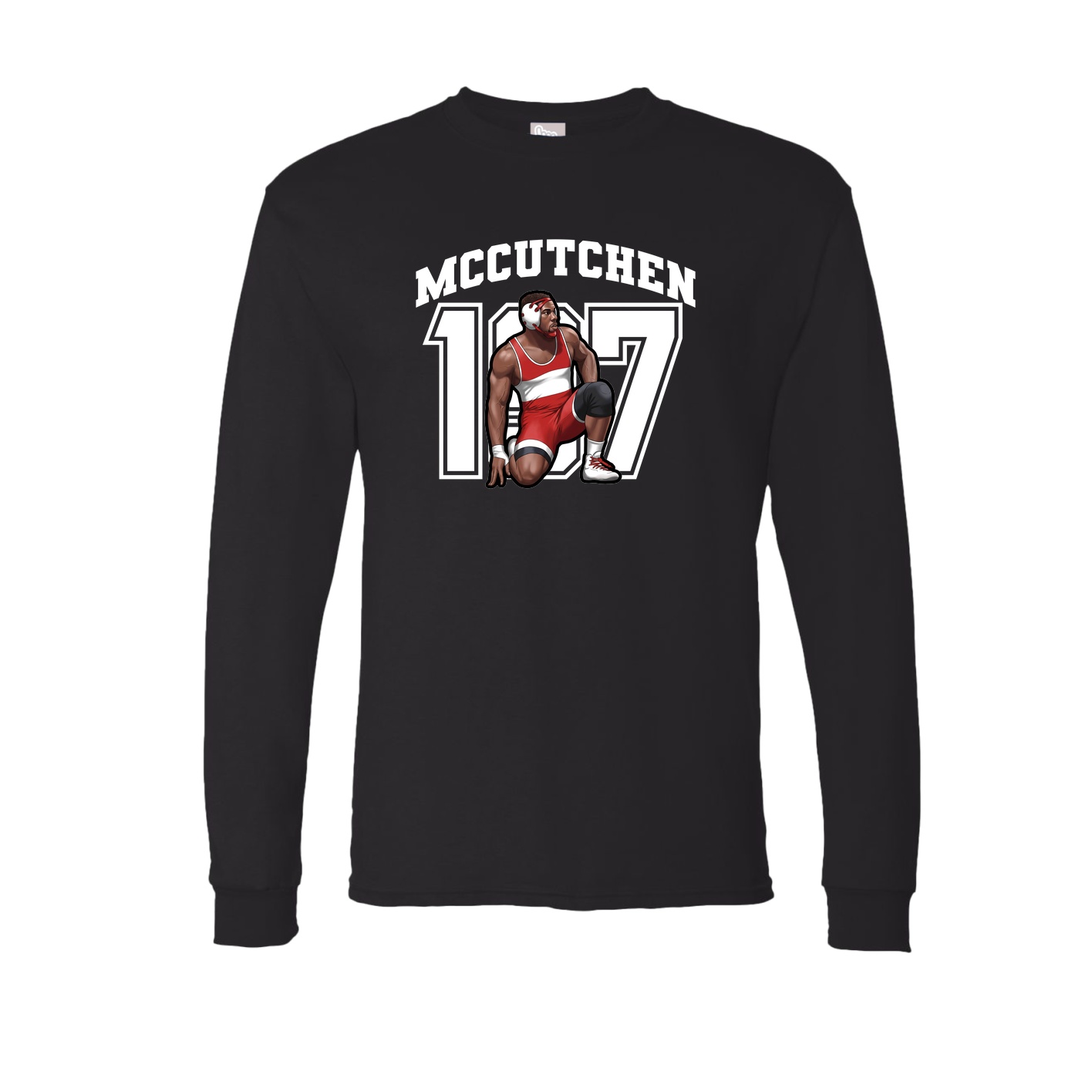 Long Sleeve Tee — Number in Black