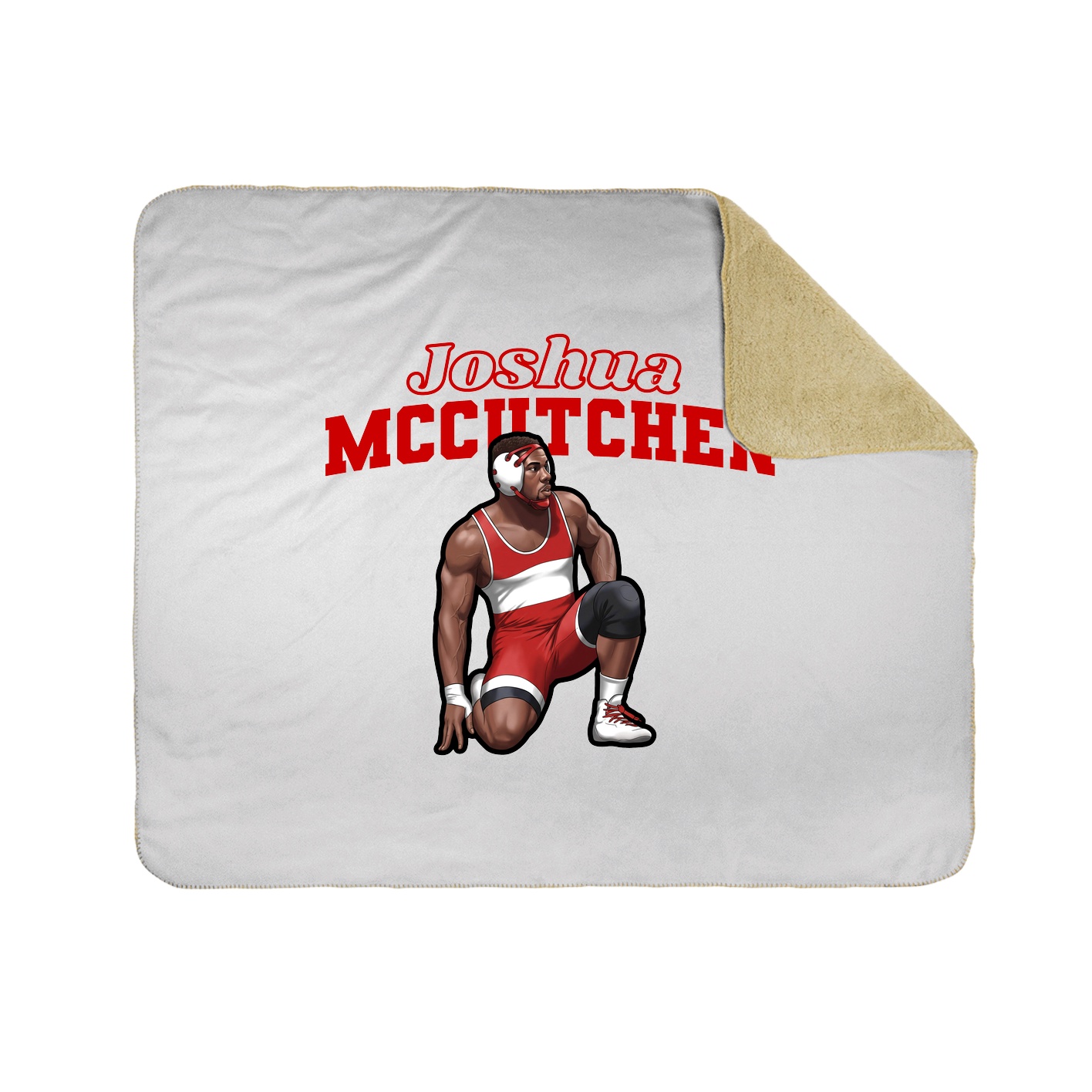Throw Blanket — Name Arch in White