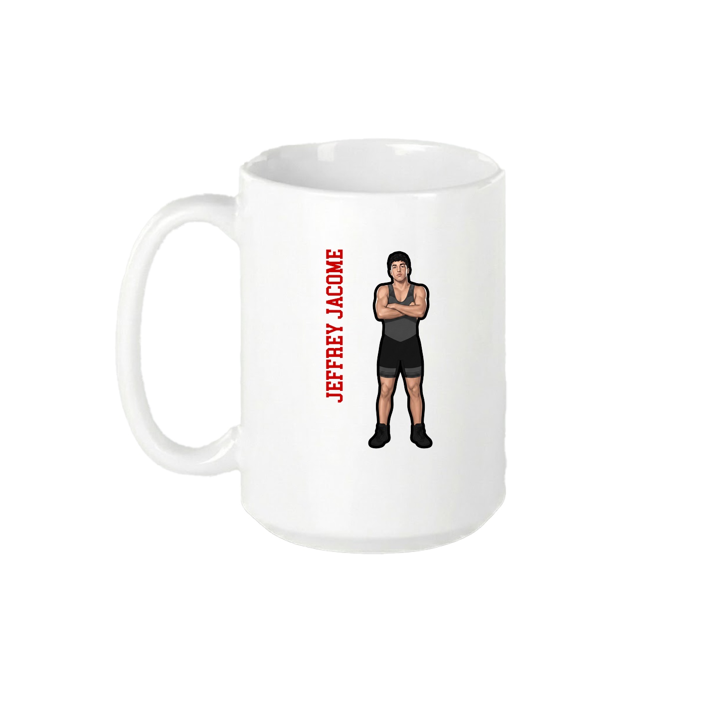15oz Coffee Mug — Name Vertical in White