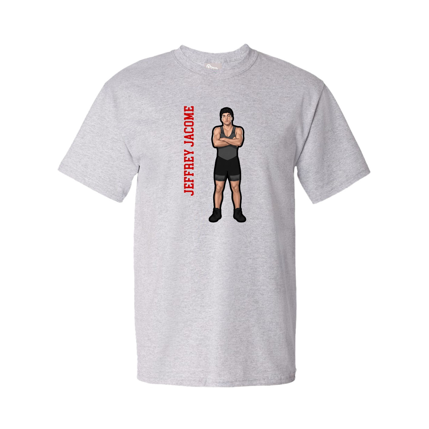 Tee — Name Vertical in Grey