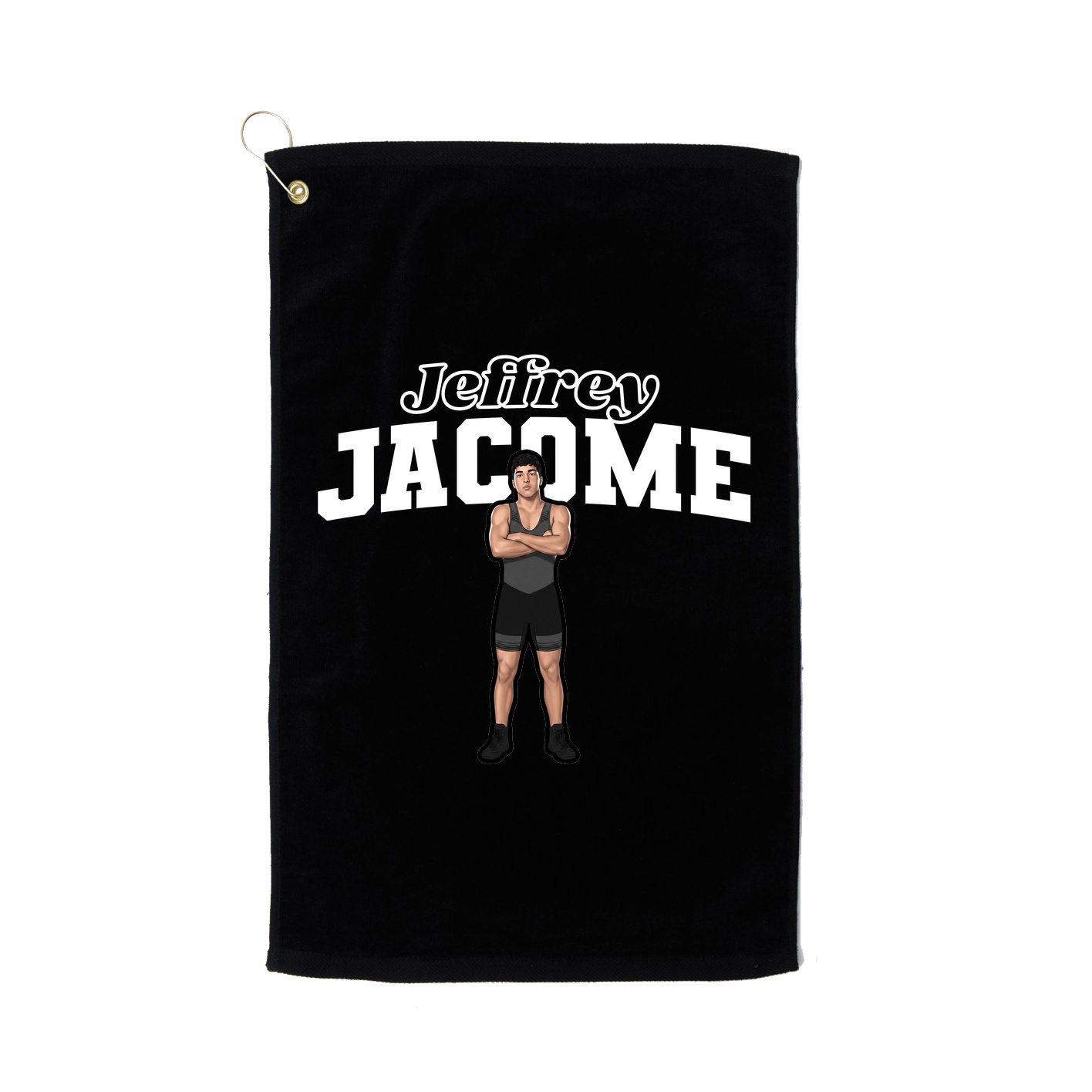 Golf Towel — Name Arch in Black