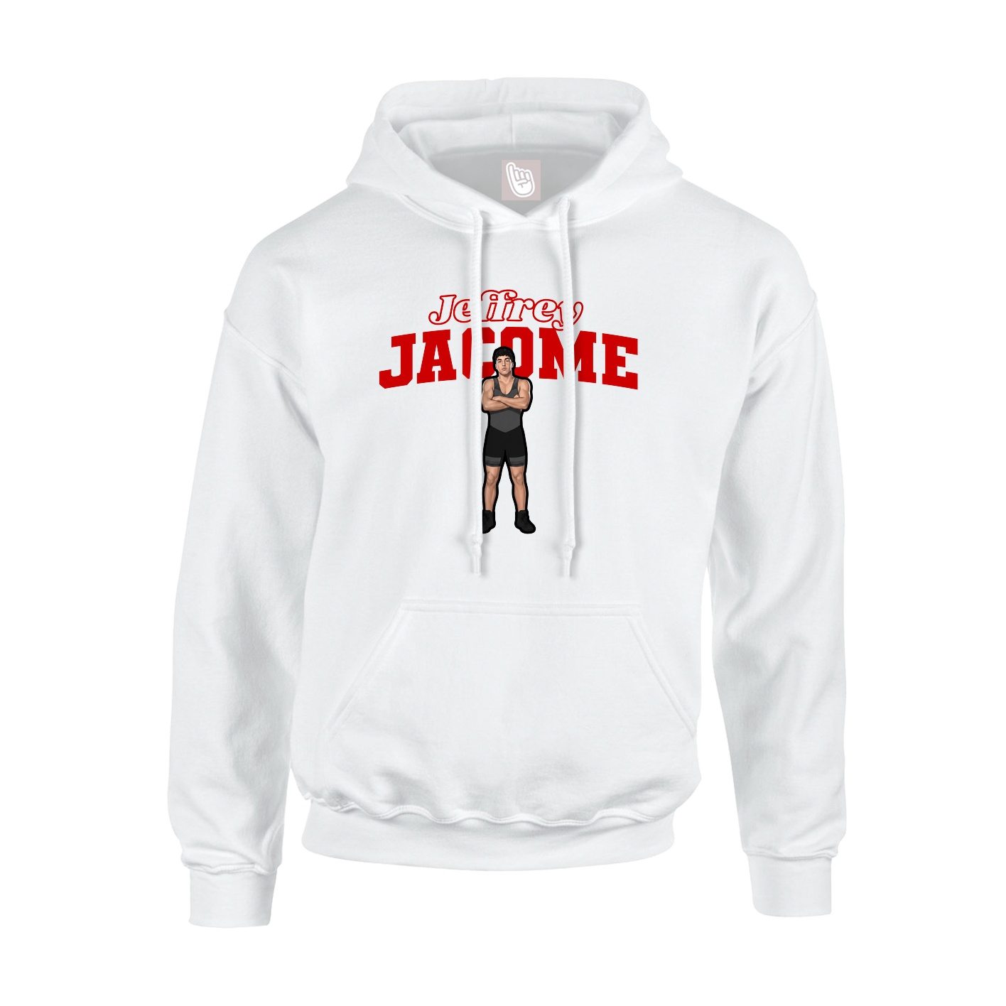 Youth Hoodie — Name Arch in White