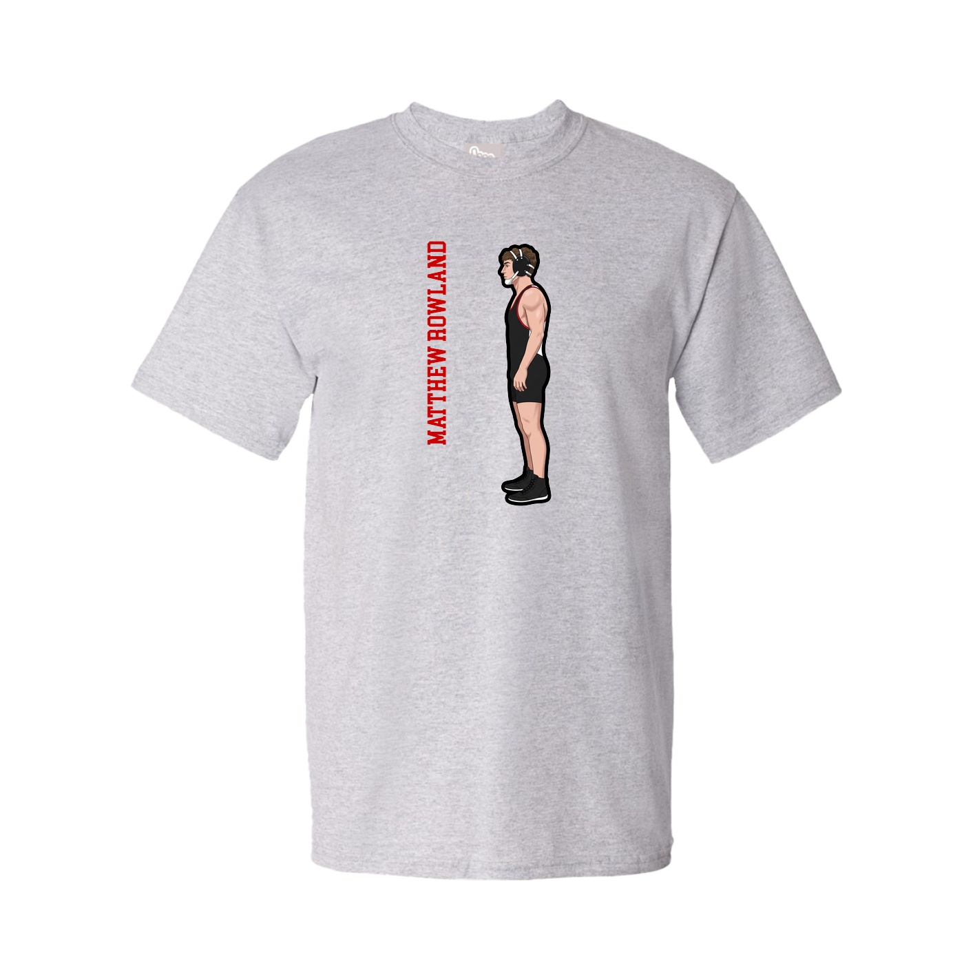 Youth Tee — Name Vertical in Grey