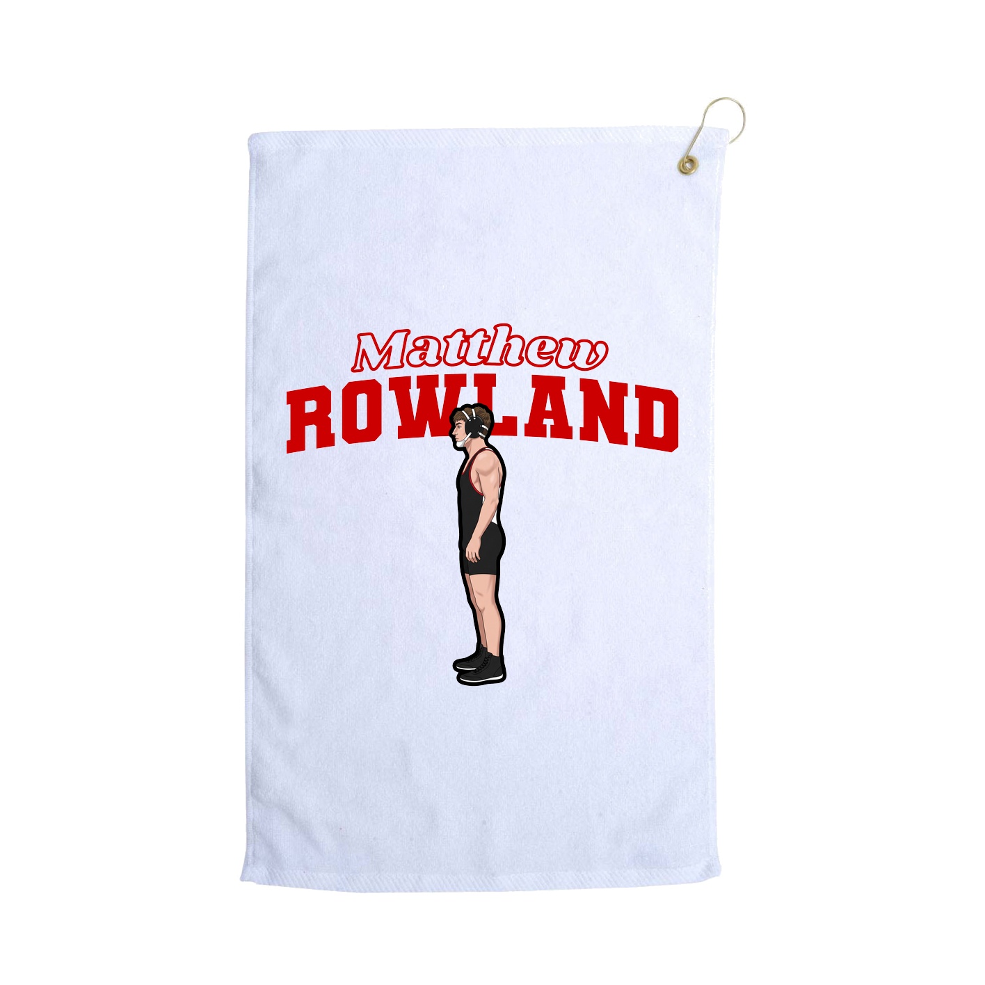 Golf Towel — Name Arch in White