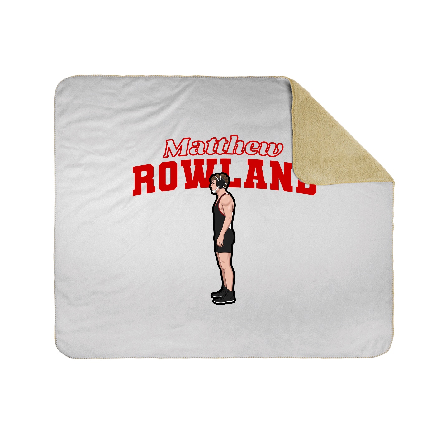 Throw Blanket — Name Arch in White