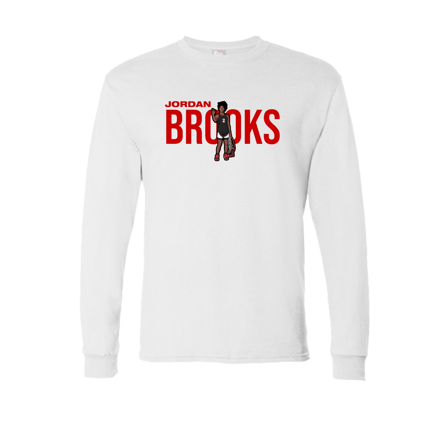 Long Sleeve Tee — Player Name in White