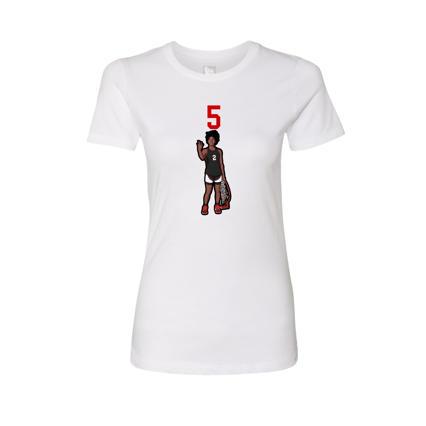 Fitted Women's Tee — Number Top in White