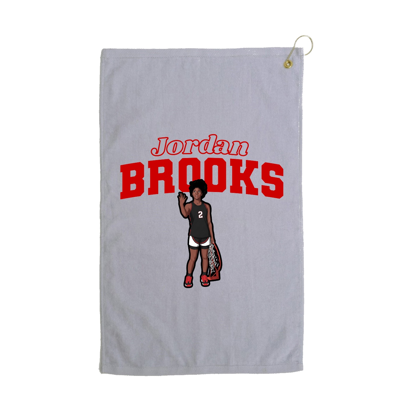 Golf Towel — Name Arch in Grey