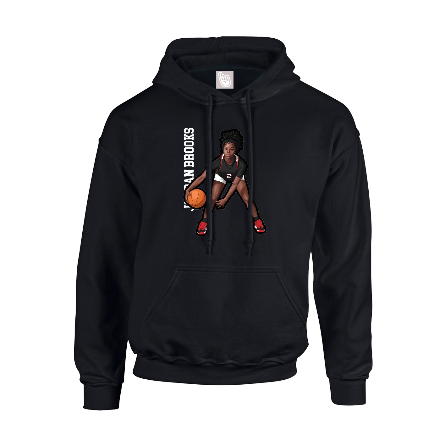 Youth Hoodie — Name Vertical in Black