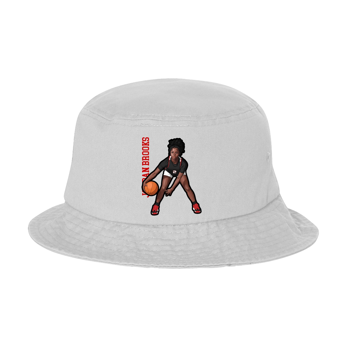 Bucket Cap — Name Vertical in White