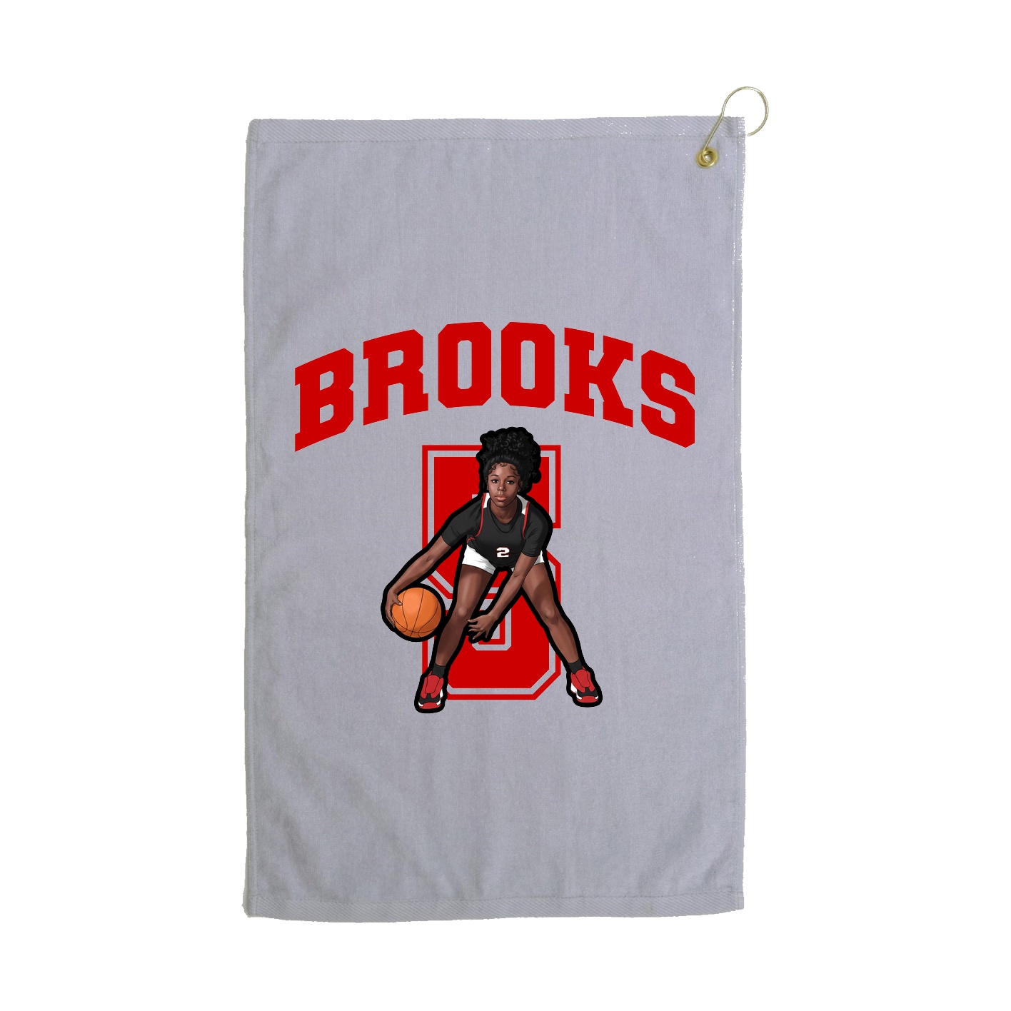 Golf Towel — Number in Grey