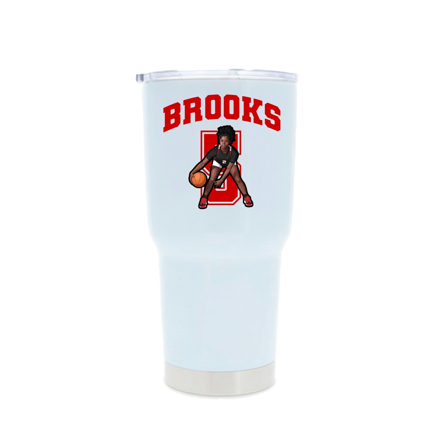 30oz Stainless Steel Tumbler — Number in White