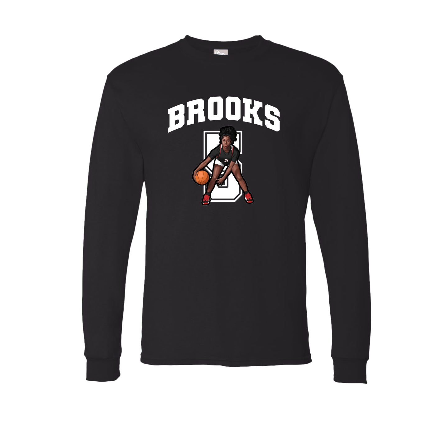 Long Sleeve Tee — Number in Black