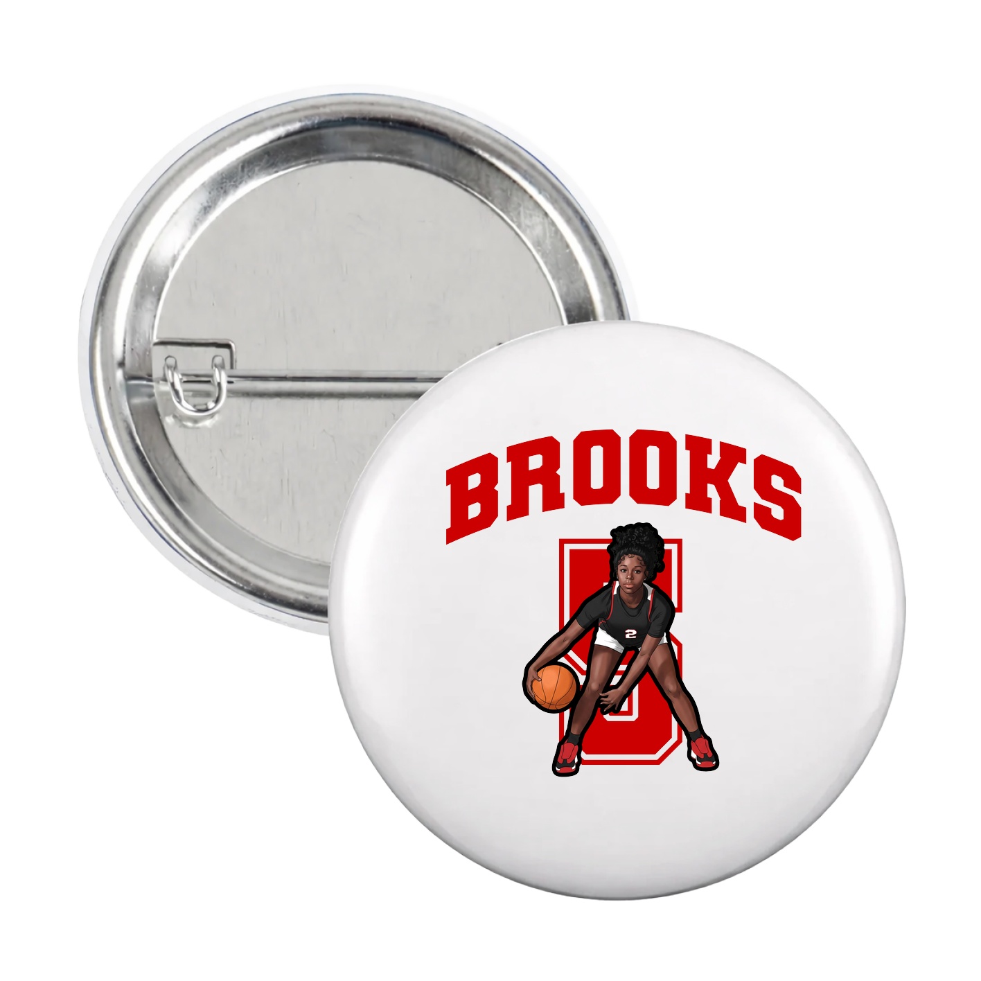 Game Day Button — Number in White