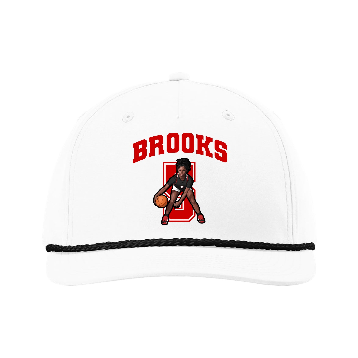 Five-Panel Classic Rope Cap — Number in White