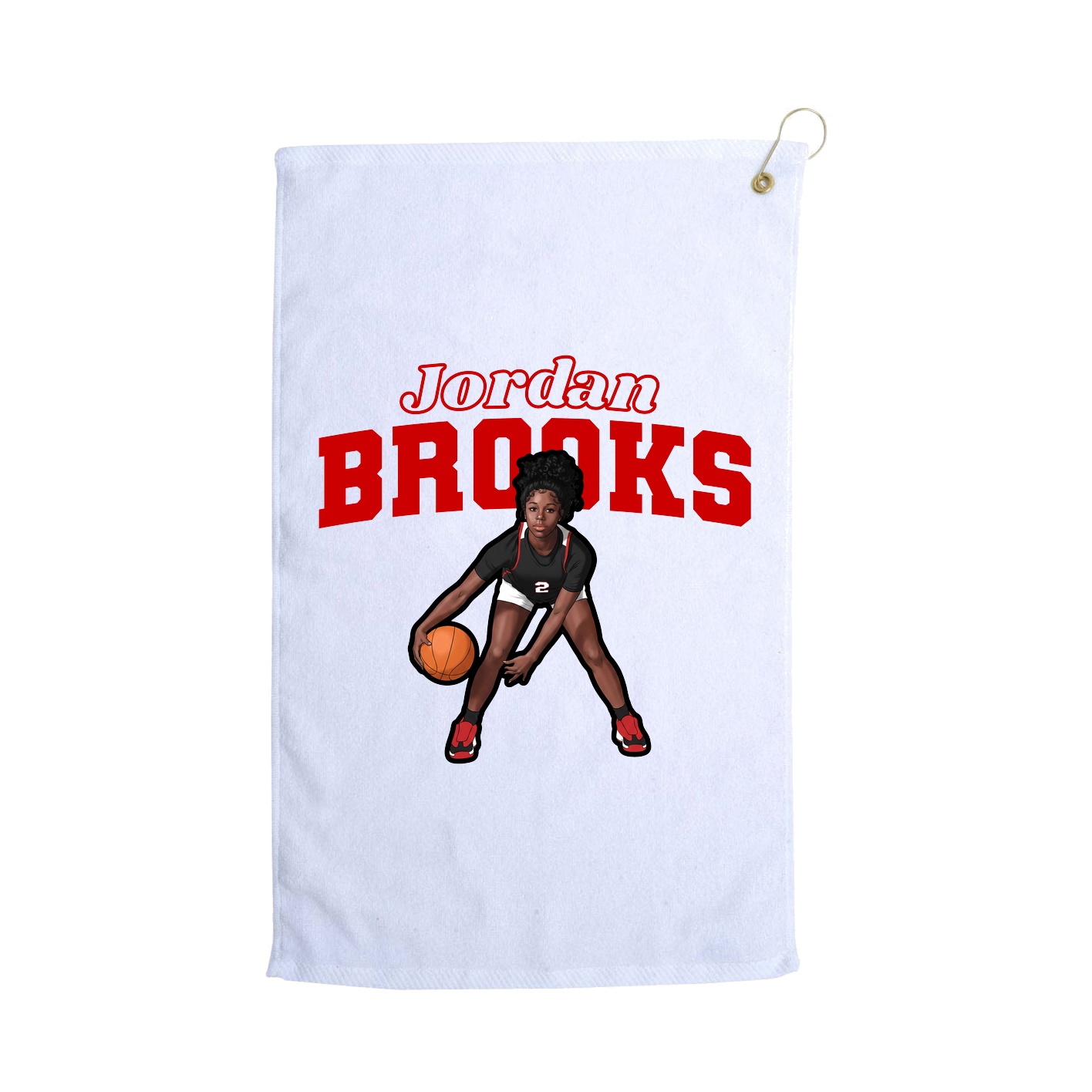 Golf Towel — Name Arch in White