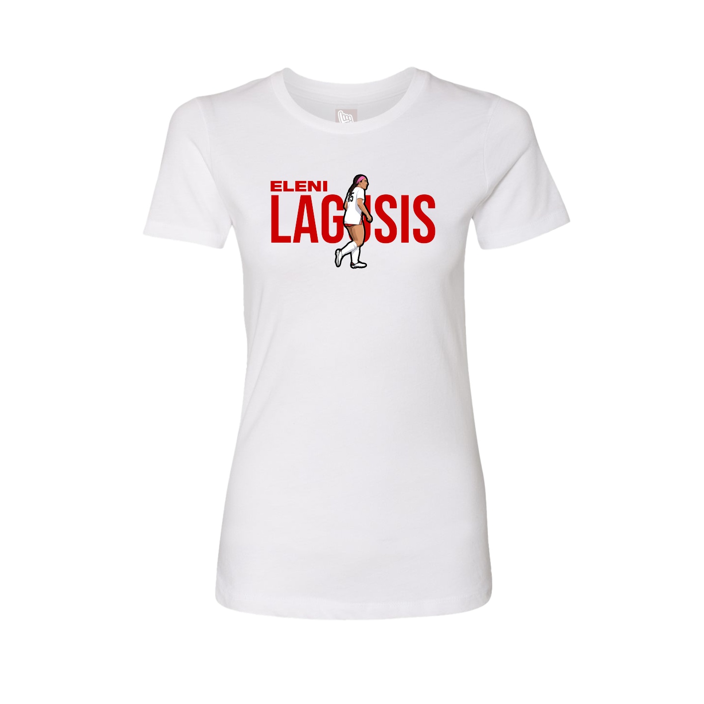 Fitted Women's Tee — Player Name in White