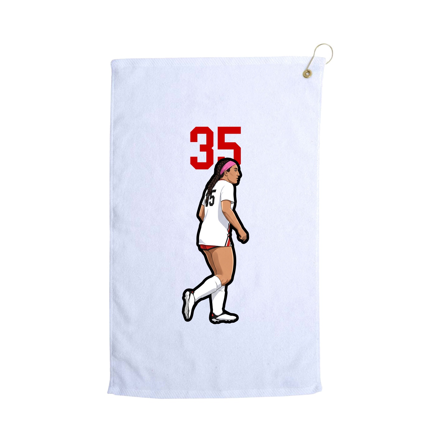Golf Towel — Number Top in White