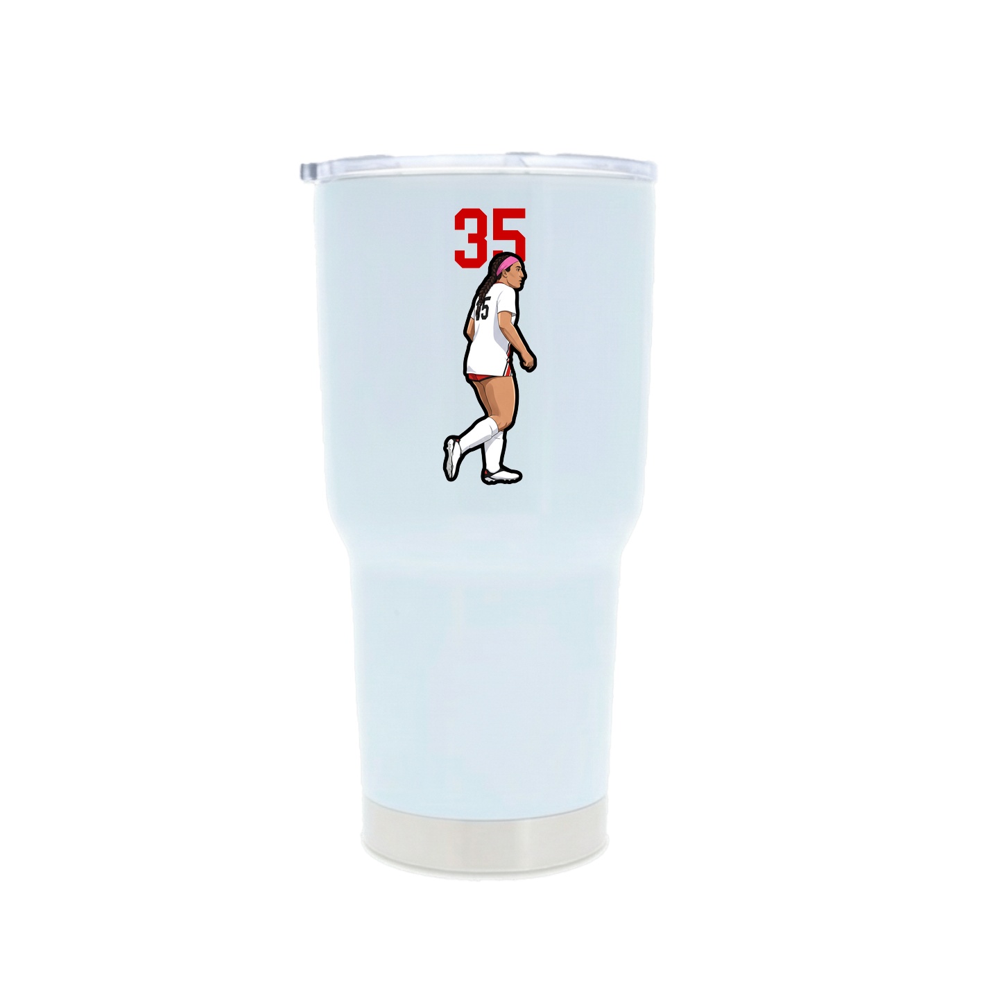 30oz Stainless Steel Tumbler — Number Top in White