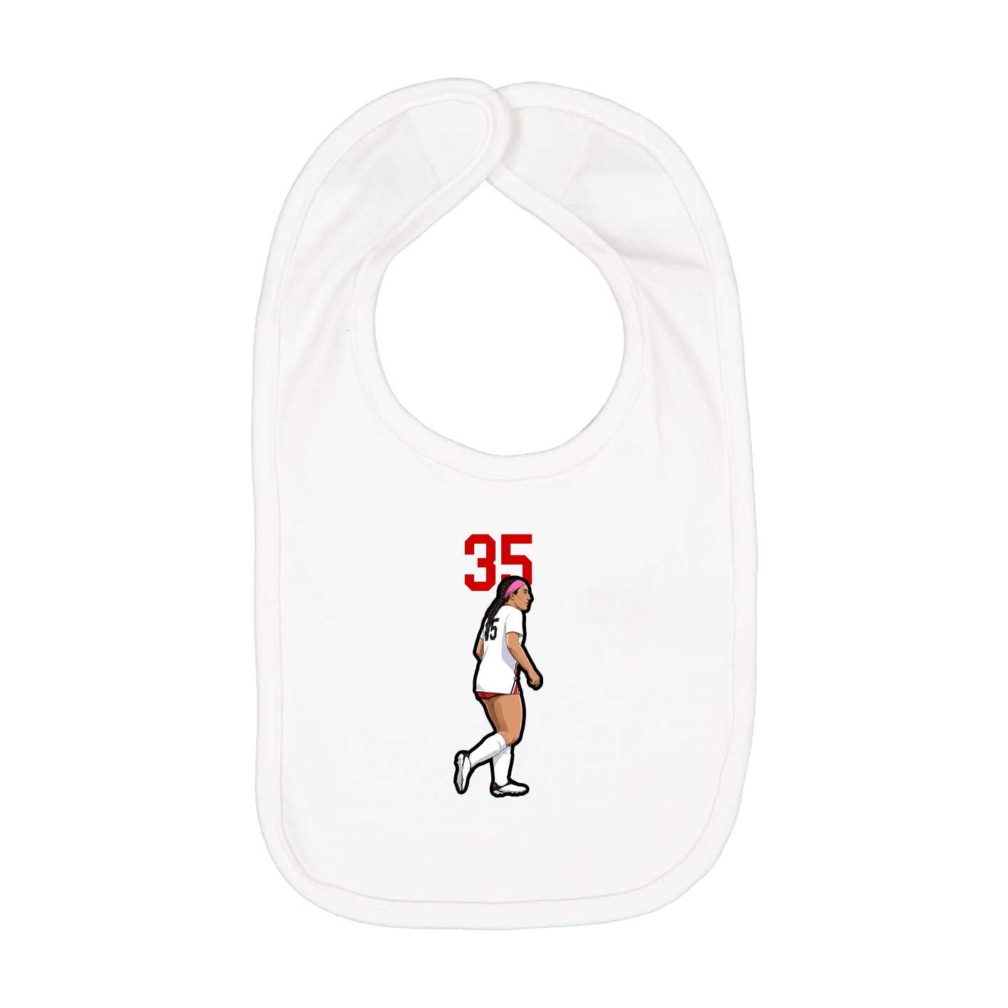 Infant Bib — Number Top in White