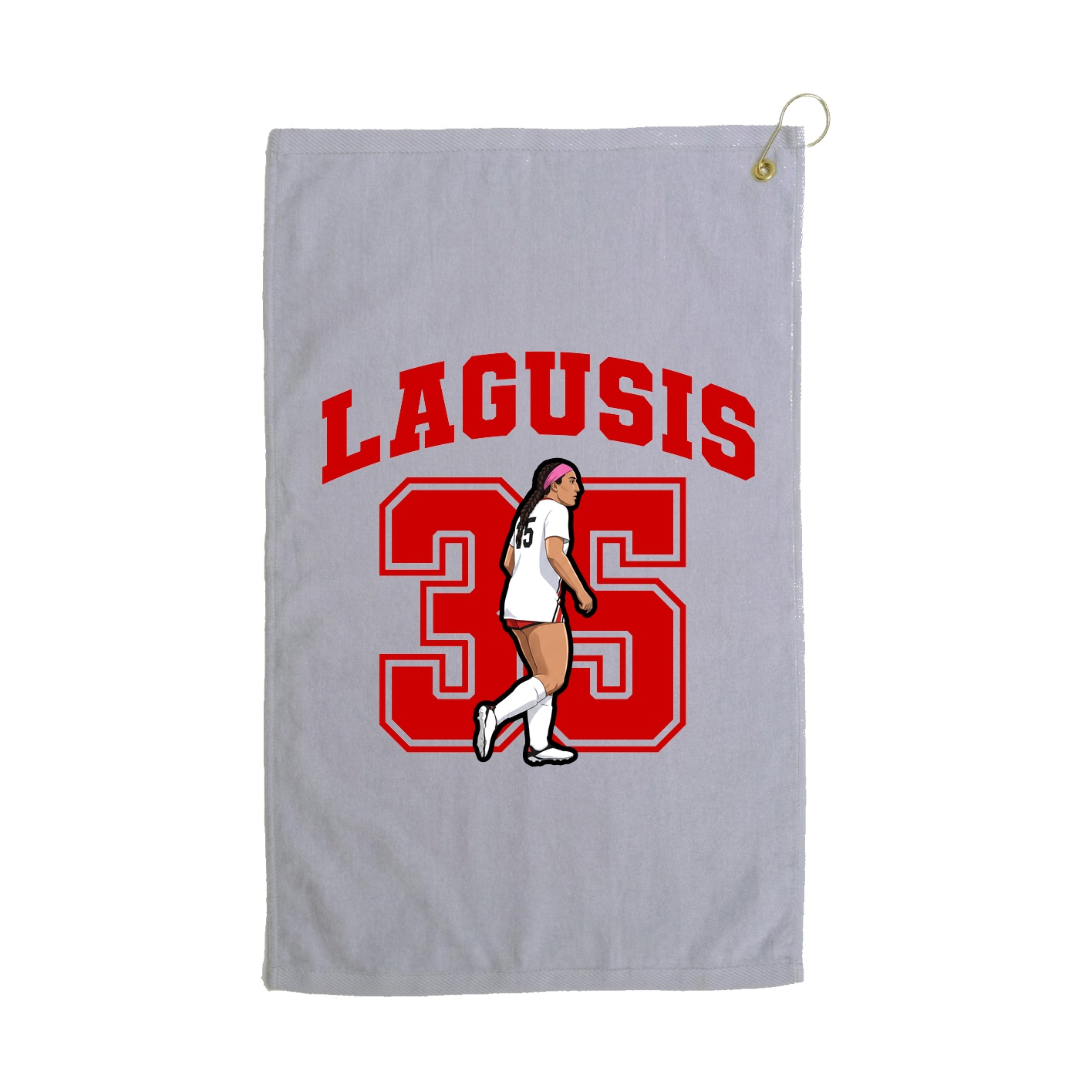 Golf Towel — Number in Grey