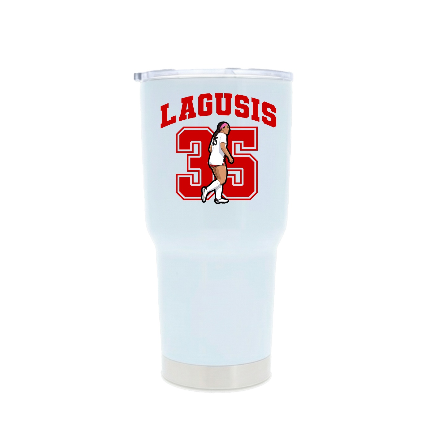 30oz Stainless Steel Tumbler — Number in White