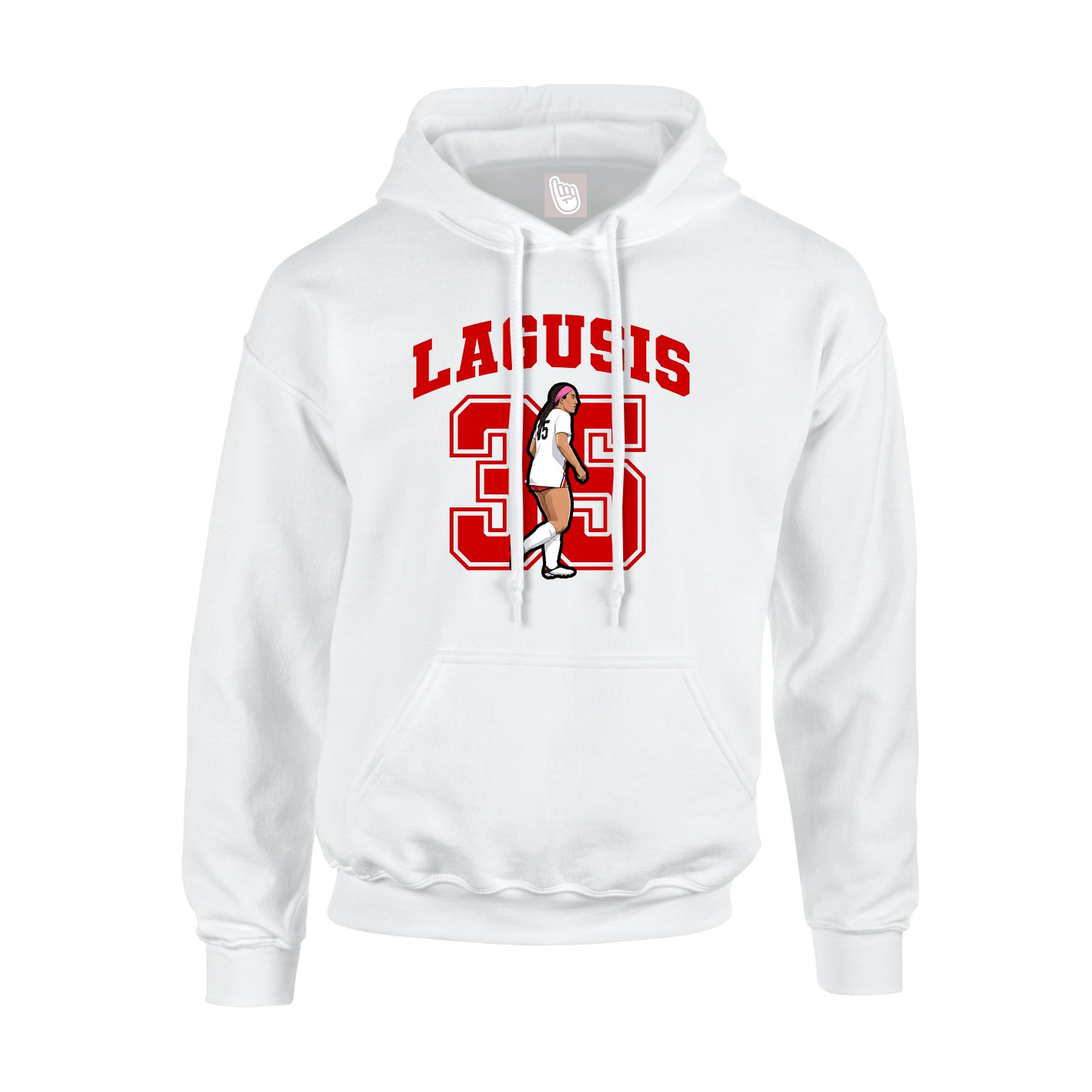 Youth Hoodie — Number in White