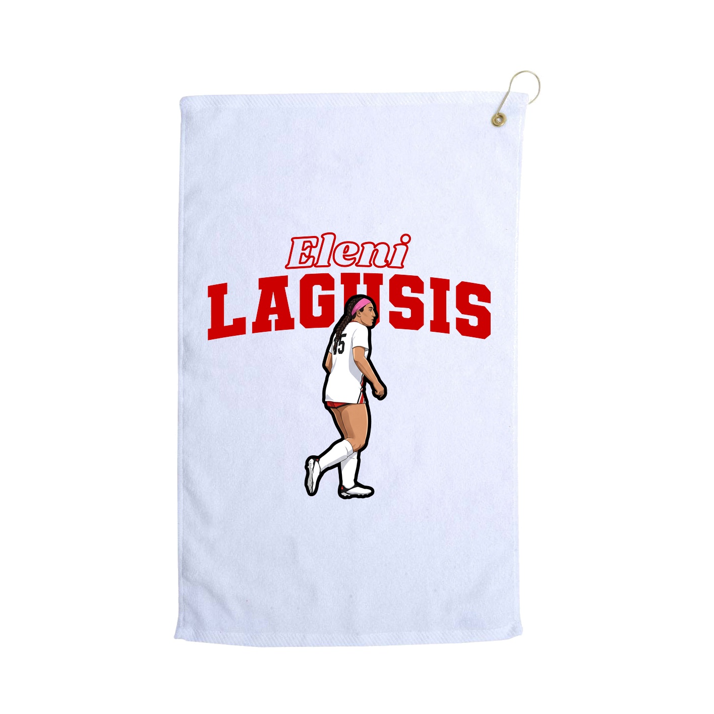 Golf Towel — Name Arch in White