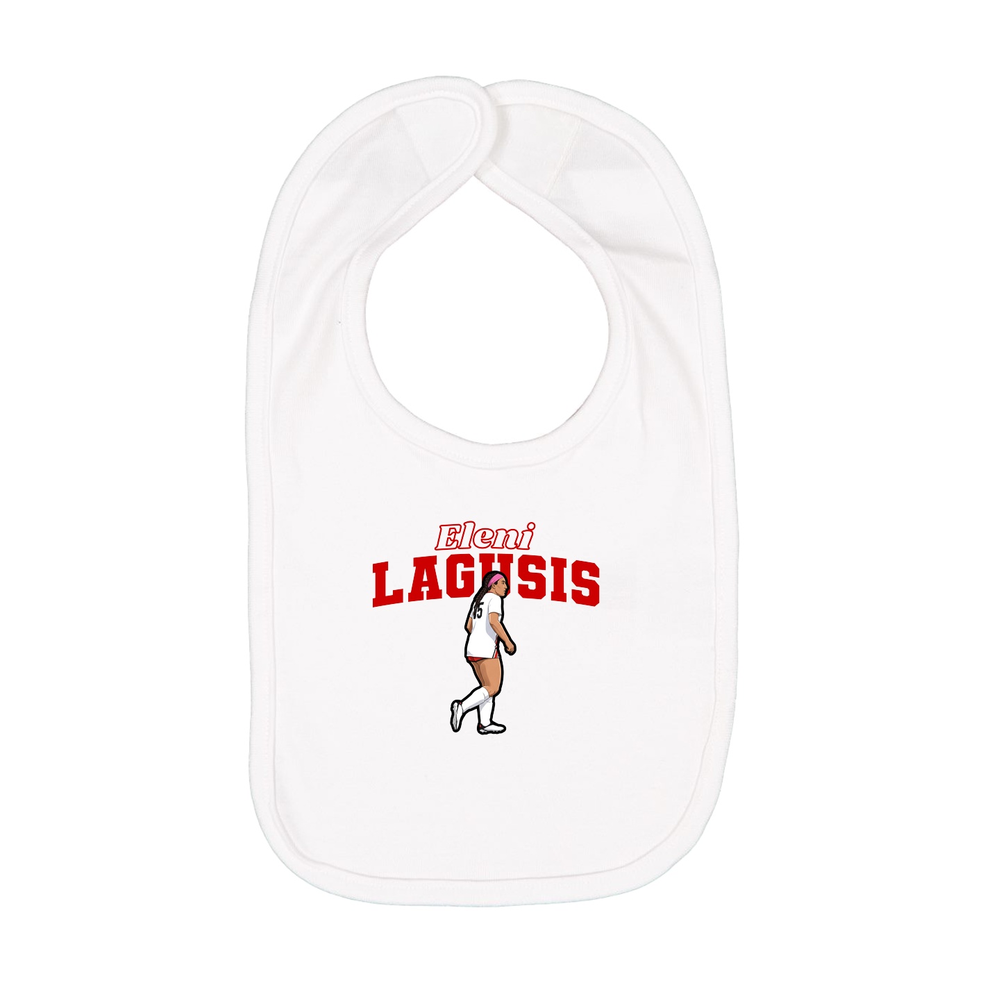 Infant Bib — Name Arch in White