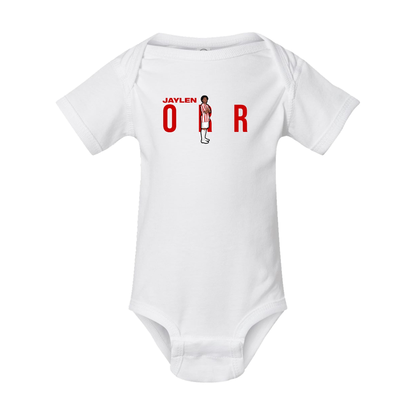Baby Onesie — Player Name in White